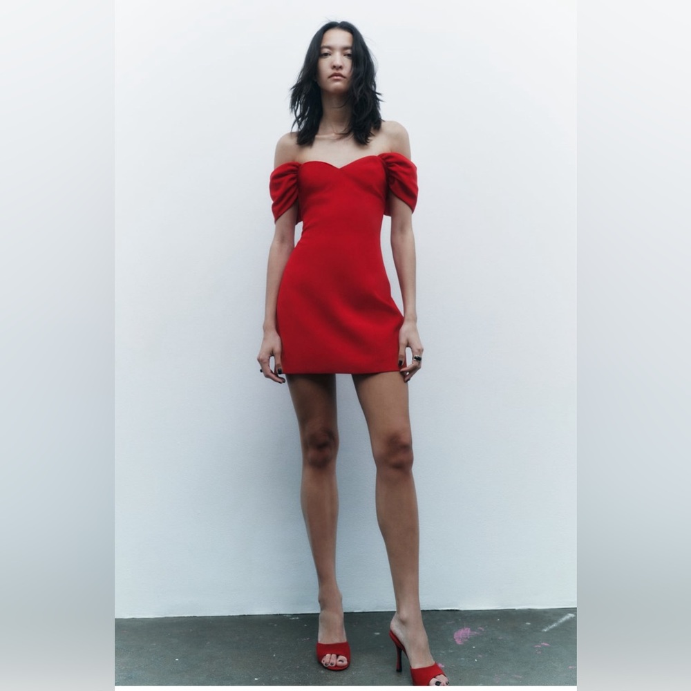 Red mini dress